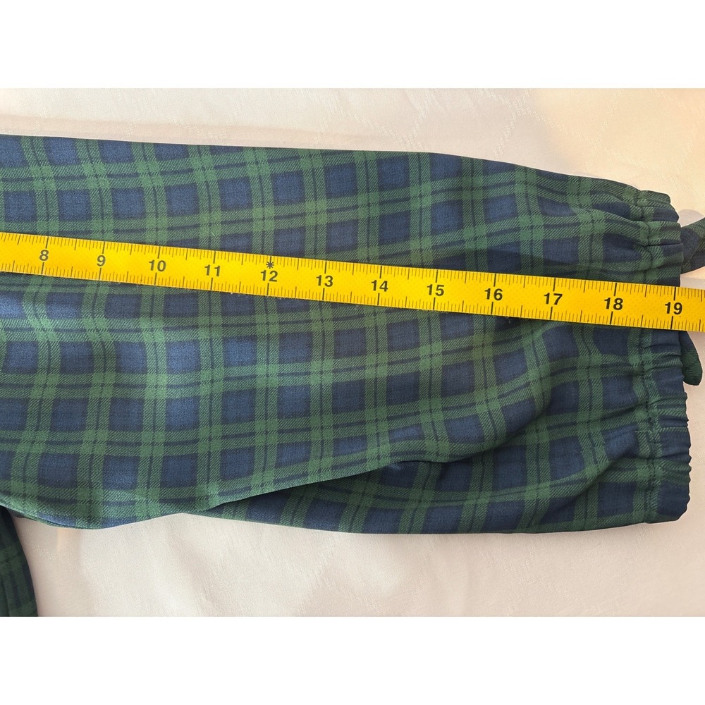 Talbots Womens Green Blue Plaid Off Shoulder Blouse Sz L Career Lightweight - Picture 7 of 10